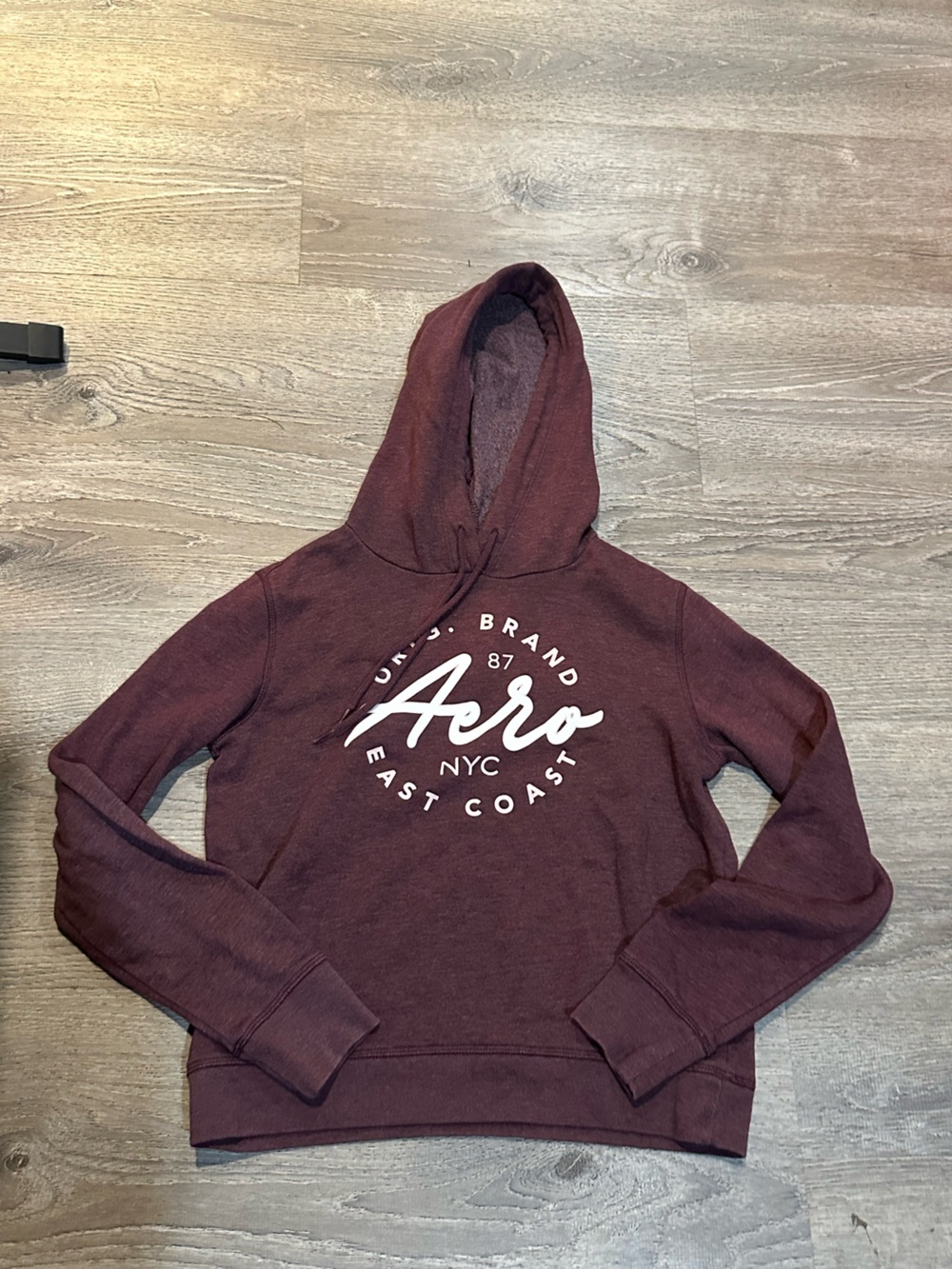 Aeropostale Burgundy Maroon Graphic Pullover Hoodie Y2K Streetwear XS